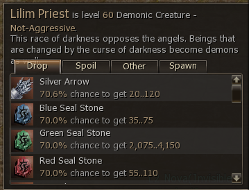 Monster drop and spoil information